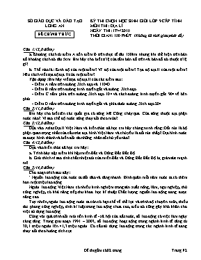 Đề thi chọn học sinh giỏi cấp tỉnh môn Địa lý