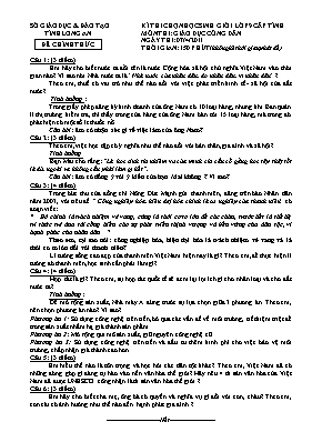 Đề thi chọn học sinh giỏi cấp tỉnh môn Giáo d