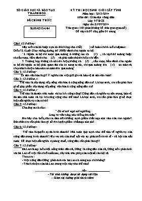 Đề thi chọn học sinh giỏi cấp tỉnh môn Giáo d