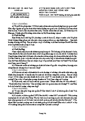 Đề thi chọn học sinh giỏi cấp tỉnh môn Giáo d