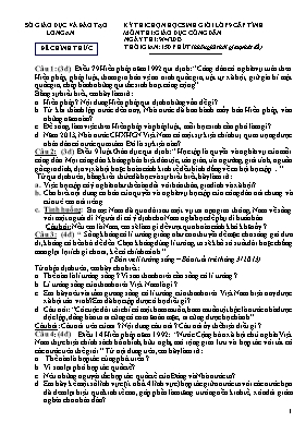 Đề thi chọn học sinh giỏi cấp tỉnh môn Giáo d