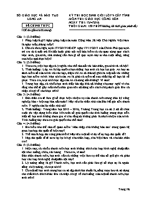 Đề thi chọn học sinh giỏi cấp tỉnh môn Giáo d