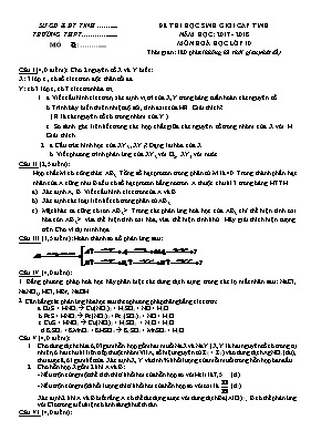 Đề thi chọn học sinh giỏi cấp tỉnh môn Hóa họ