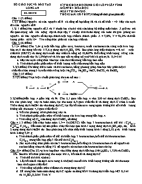 Đề thi chọn học sinh giỏi cấp tỉnh môn Hóa họ