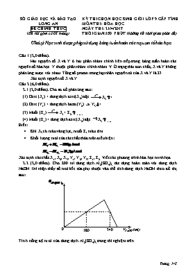 Đề thi chọn học sinh giỏi cấp tỉnh môn Hóa họ