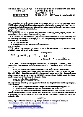 Đề thi chọn học sinh giỏi cấp tỉnh môn Hóa họ