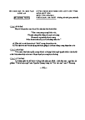 Đề thi chọn học sinh giỏi cấp tỉnh môn Ngữ vă