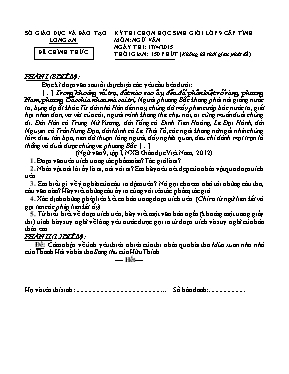 Đề thi chọn học sinh giỏi cấp tỉnh môn Ngữ vă