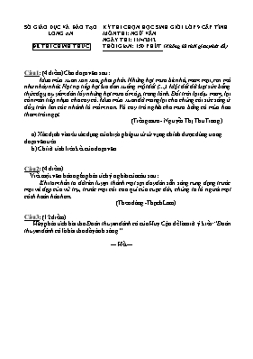 Đề thi chọn học sinh giỏi cấp tỉnh môn Ngữ vă