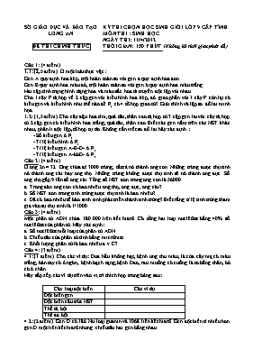 Đề thi chọn học sinh giỏi cấp tỉnh môn Sinh học Lớp 9 năm 2012 - Sở GD & ĐT Long An (Có đáp án)