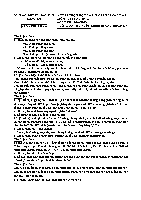 Đề thi chọn học sinh giỏi cấp tỉnh môn Sinh học Lớp 9 năm 2013 - Sở GD & ĐT Long An (Có đáp án)