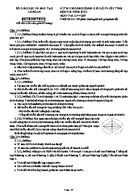Đề thi chọn học sinh giỏi cấp tỉnh môn Sinh học Lớp 9 năm 2017 - Sở GD & ĐT Long An (Có đáp án)