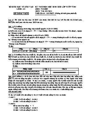 Đề thi chọn học sinh giỏi cấp tỉnh môn Tin họ