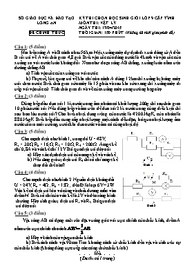 Đề thi chọn học sinh giỏi cấp tỉnh môn Vật lý