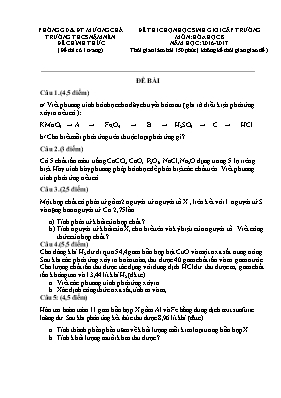 Đề thi chọn học sinh giỏi cấp trường môn Hóa 