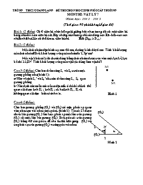 Đề thi chọn học sinh giỏi cấp trường môn Vật lý Lớp 7 - Năm học 2012-2013 - Trường THCS Quang Lang (Có đáp án)