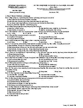 Đề thi chọn học sinh giỏi môn Địa lý Lớp 12 -