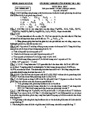 Đề thi chọn học sinh giỏi môn Hóa học Lớp 8 -