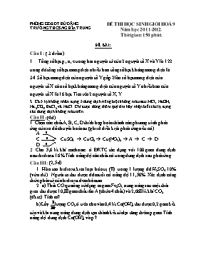Đề thi chọn học sinh giỏi môn Hóa học Lớp 9 -