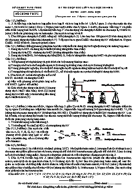 Đề thi chọn học sinh giỏi môn Hóa học Lớp 9 - Năm học 2014-2015 - Sở GD & ĐT Vĩnh Phúc (Có đáp án)
