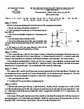Đề thi chọn học sinh giỏi môn Hóa học Lớp 9 - Năm học 2016-2017 - Sở GD & ĐT Thái Bình (Có đáp án)