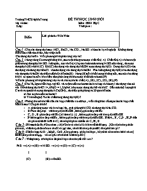 Đề thi chọn học sinh giỏi môn Hóa học Lớp 9 -