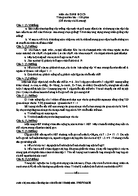 Đề thi chọn học sinh giỏi môn Sinh học 9