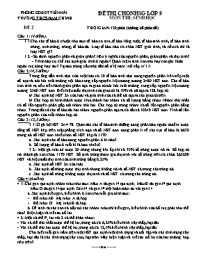 Đề thi chọn học sinh giỏi môn Sinh học Lớp 9 - Đề 2 - Trường THCS Nam Chính