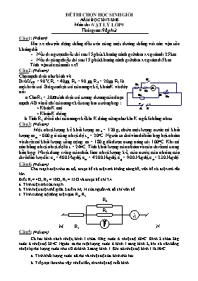 Đề thi chọn học sinh giỏi môn Vật lý Khối 9 -