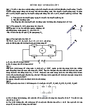 Đề thi chọn học sinh giỏi môn Vật lý Lớp 9 (Có đáp án)