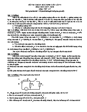 Đề thi chọn học sinh giỏi môn Vật lý Lớp 9 - Năm học 2017-2018
