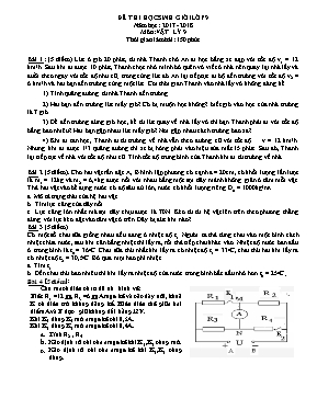 Đề thi chọn học sinh giỏi môn Vật lý Lớp 9 - Năm học 2017-2018 (Có đáp án)
