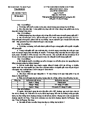 Đề thi chọn học sinh giỏi tỉnh môn Sinh học L