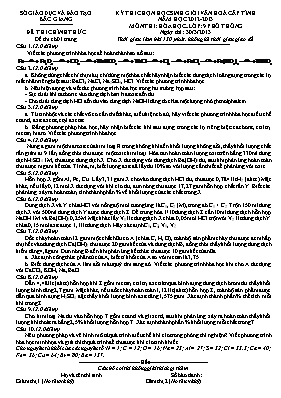 Đề thi chọn học sinh giỏi văn hoá cấp tỉnh môn Hóa học Lớp 9 - Năm học 2012-2013 - Sở GD & ĐT Bắc Giang (Có đáp án)