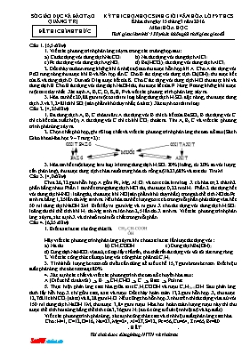 Đề thi chọn học sinh giỏi văn hóa môn Hóa học