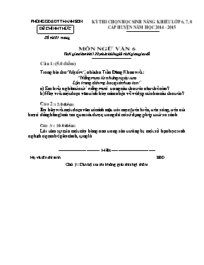 Đề thi chọn học sinh năng khiếu cấp huyện môn