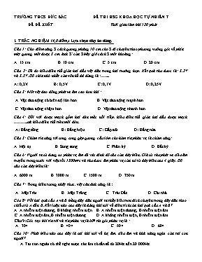 Đề thi đề xuất học sinh giỏi môn Khoa học tự 