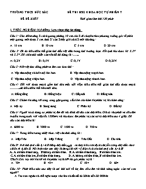 Đề thi đề xuất học sinh giỏi môn Khoa học tự
