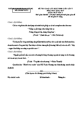 Đề thi giao lưu học sinh giỏi môn Ngữ văn Lớp