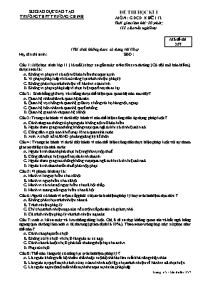 Đề thi học kỳ I môn Giáo dục công dân Lớp 12 - Mã đề 357 - Trường THPT Trường Chinh