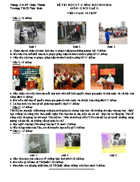 Đề thi học kỳ II môn Giáo dục công dân Lớp 9 