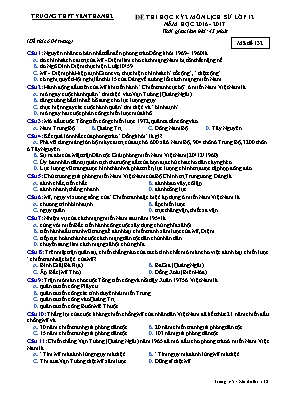 Đề thi học kỳ II môn Lịch sử 12 - Mã đề 132 -