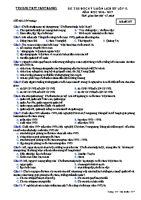 Đề thi học kỳ II môn Lịch sử 12 - Mã đề 357 -
