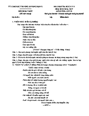 Đề thi học kỳ II môn Ngữ văn Lớp 10 - Đề 3 -