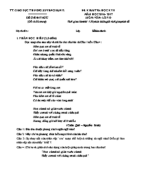 Đề thi học kỳ II môn Ngữ văn Lớp 10 - Đề 4 -