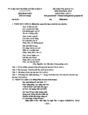 Đề thi học kỳ II môn Ngữ văn Lớp 11 - Đề 2 -