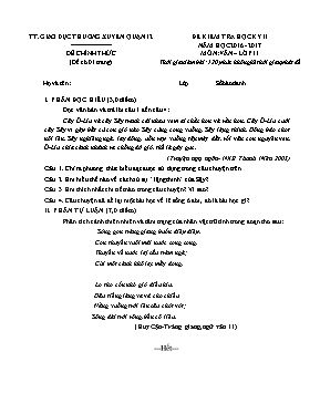 Đề thi học kỳ II môn Ngữ văn Lớp 11 - Đề 3 -