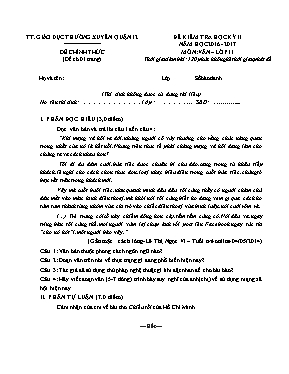 Đề thi học kỳ II môn Ngữ văn Lớp 11 - Đề 4 -