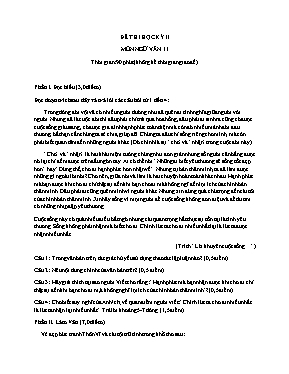 Đề thi học kỳ II môn Ngữ văn Lớp 11