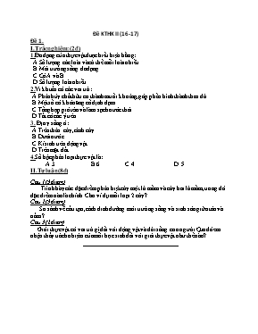 Đề thi học kỳ II môn Sinh học Lớp 6 - Đề 1 -